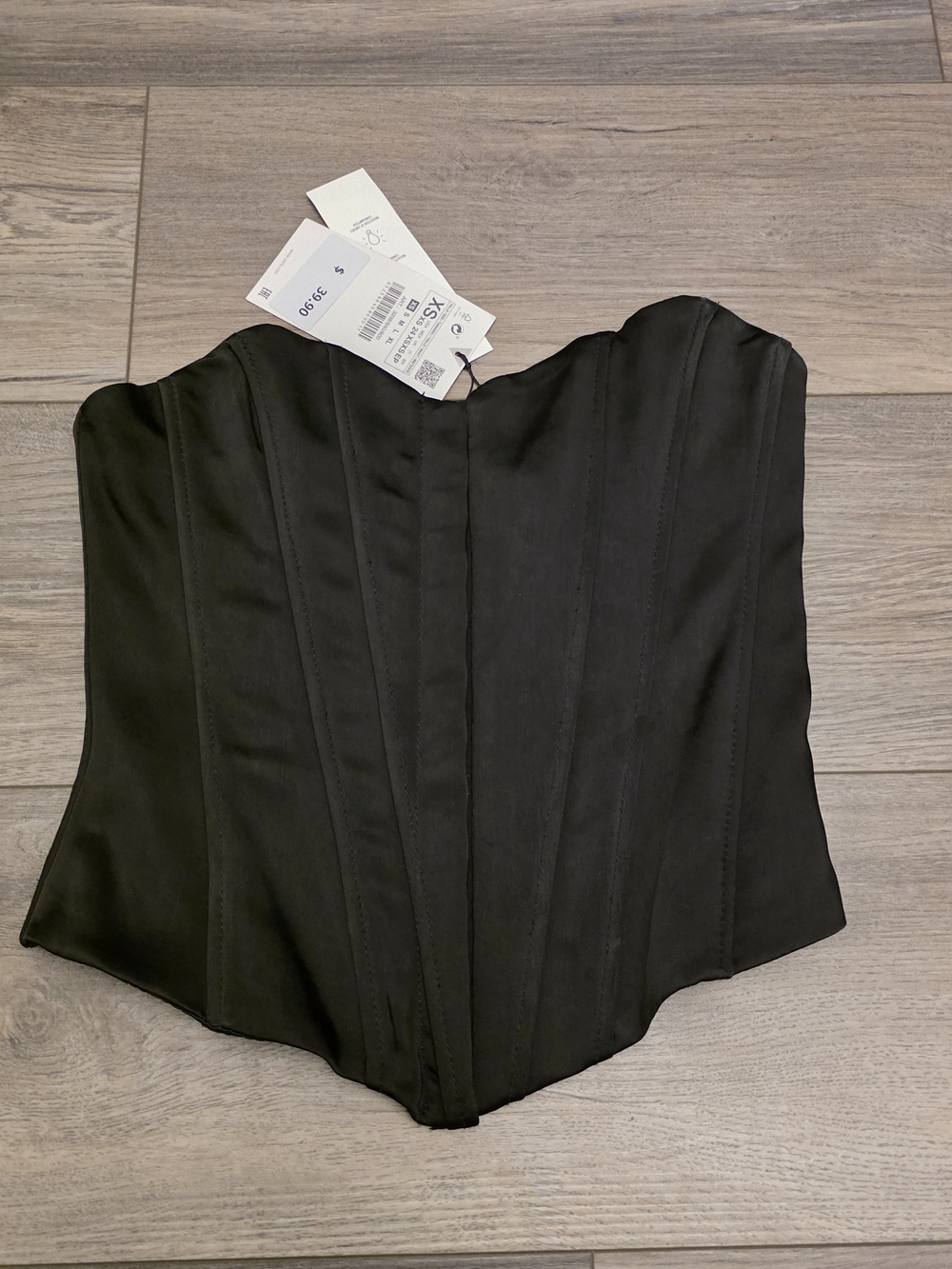Zara Black Strapless Corset Top